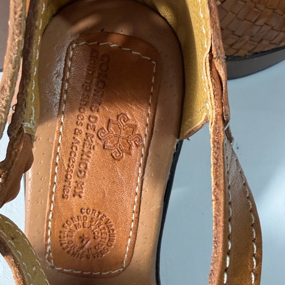 Color Siete Leguas Woven Leather Huarache Mary Jane Shoes Brown Size 4 - Picture 4 of 6